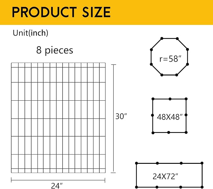 FDW 30 Inch Dog Pen 8 Panel Dog Playpen Indoor Outdoor Metal Puppy Pet Fence - Image 7