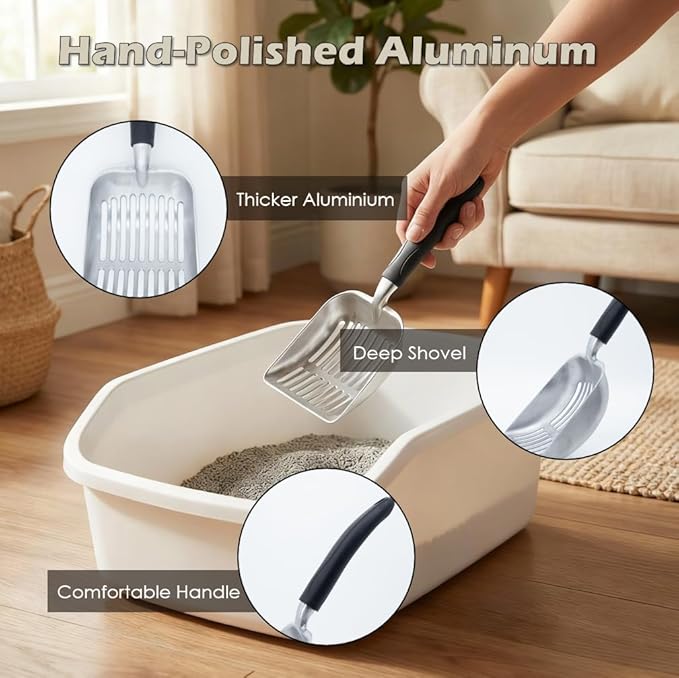 4-in-1 Cat Litter Scoop with Holder, Cat Litter Box Organizer Cleanup Kit - Image 4