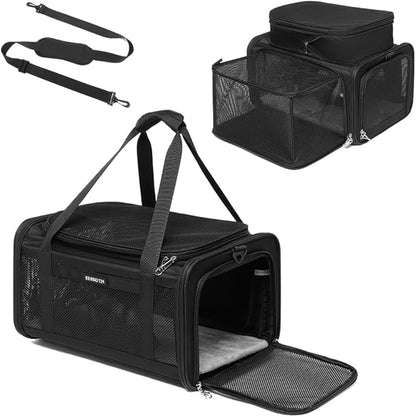 Airline Approved Pet Carrier for Cats and Small Dogs up to 15 lbs, Breathable by ioviewforpet