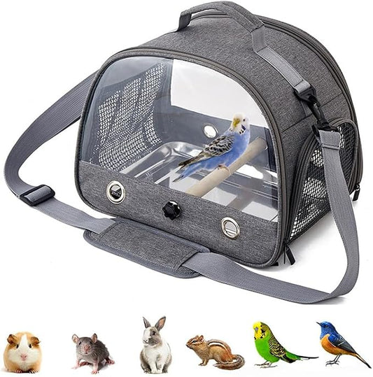Bird Travel Carrier with Stainless Steel Tray, Lightweight Breathable Parrot by Gaderth