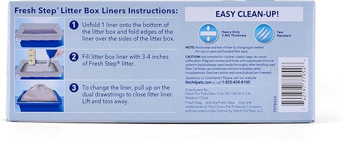 Fresh Step Jumbo Drawstring Cat Litter Box Liners, Unscented Heavy Duty Kitty - Image 6