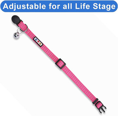 Pawtitas Reflective Pink Cat Collar - Image 5