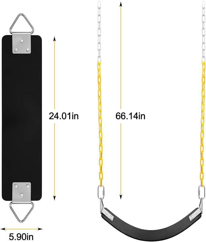 AGPTEK Swing Set, Seat with 66 Inch Anti-Rust Chains Thermoplastic Coated - Image 7