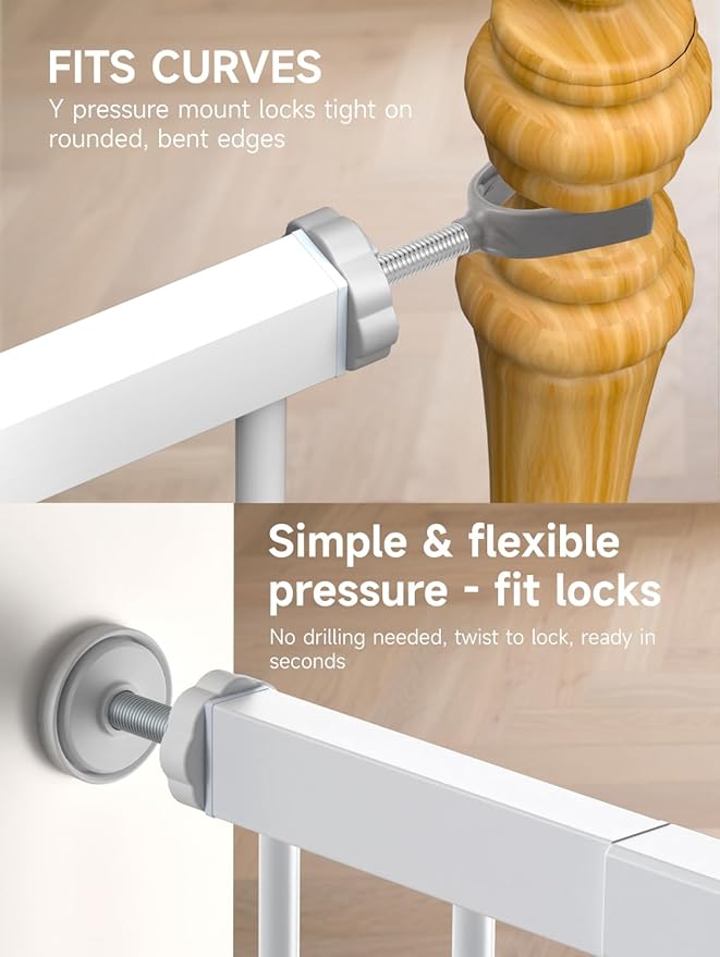 36" Extra Tall Baby Gate for Stairs, 29.5-40.5" Wide Dog Gate for Doorways - Image 4