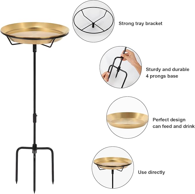 Standing Bird Bath Bird Feeder Bowl - Image 3