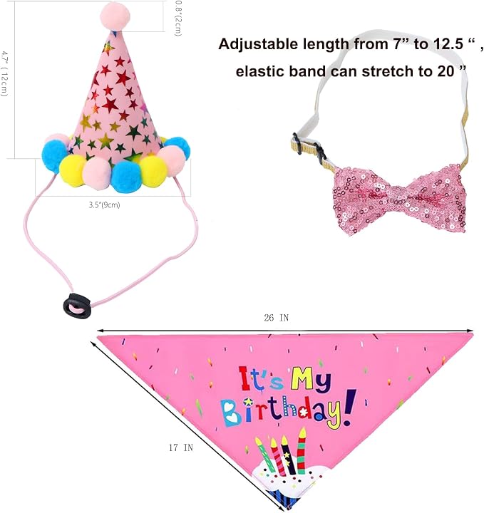 Dog Boy Birthday Party Outfits, Birthday Hat, Bow Tie, Happy Birthday Banner - Image 5