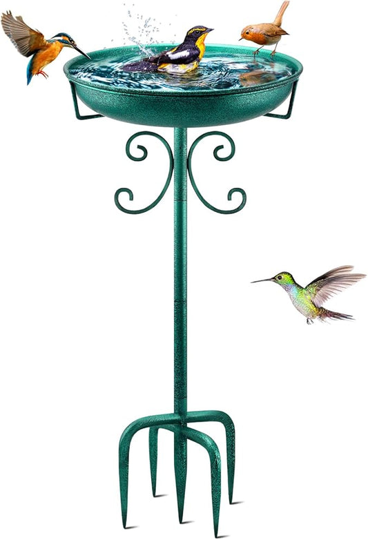 Daoeny 35In Metal Bird Bath for Outside, Vintage Freestanding Birdbaths & by Daoeny