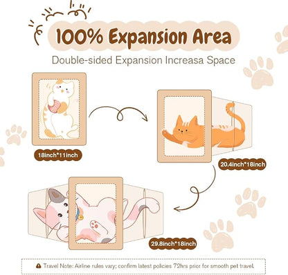 Double Expandable Cat Carrier, Airline Approved Soft-Sided Pet Travel Carrier - Image 3