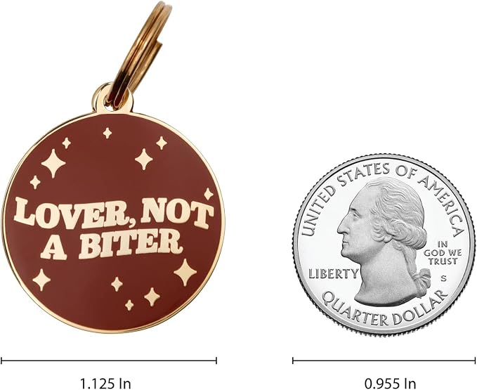 Two Tails Pet Company Personalized 'Lover Not a Biter' Pet ID Tag & Collar Charm - Image 2