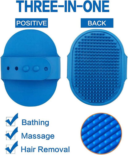 Dog Bath Brush Pet Bath Comb Brush Soothing Massage Rubber Comb 2pcs - Image 3