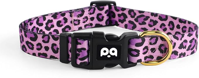 QQPETS Adjustable Soft Dog Collar: Print Flower Pink Multicolor Cute Patterns by QQPETS