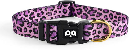QQPETS Adjustable Soft Dog Collar: Print Flower Pink Multicolor Cute Patterns by QQPETS