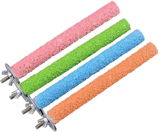 Hamiledyi 4 PCS Parrot Perch Stand Toy 7.9x0.8inch Bird Cage Perch Natural Paw by Hamiledyi