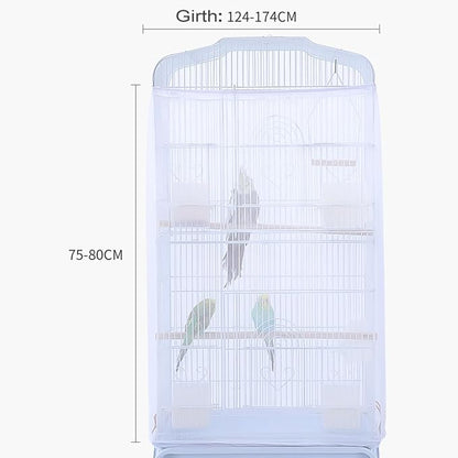 Birdcages Mesh Net Skirt Cover Reusable Stretchy Bird Cage Seed Catcher - Image 2