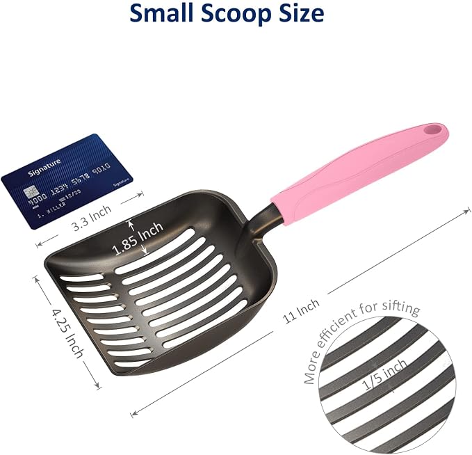 WePet Cat Litter Scoop, Non-Stick Plated Aluminum Alloy Sifter, Kitty Durable - Image 3