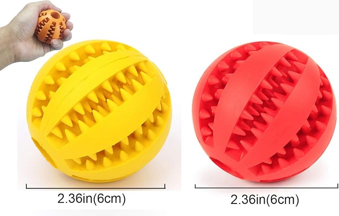 Sunglow 2 Pack Dog Toy Ball，Nontoxic Bite Resistant Teething Toys Balls - Image 2
