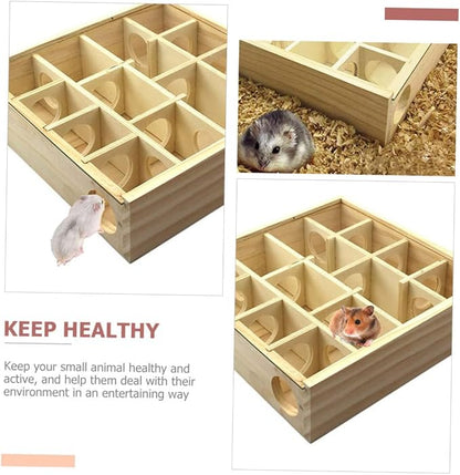 BESPORTBLE Household Hamster Maze Multi Grid Wooden Chinchilla Accessory - Image 4