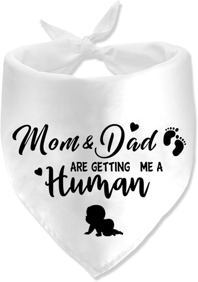 Mom&Dad are Getting Me a Human Dog Bandanas, Pregnancy Announcement Dog Bandanas by Lcekterur