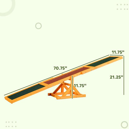 PawHut Wooden Dog Agility Seesaw - Image 7
