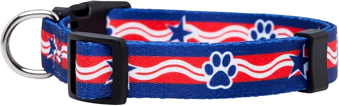 Native Pup American Flag Dog Collar- Red White and Blue- Patriotic Collars - Image 2