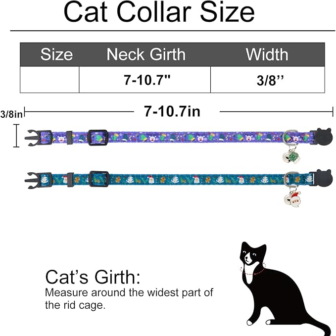 Christmas Cat Collar, Cotton 2 Pack Cat Collar - Image 3