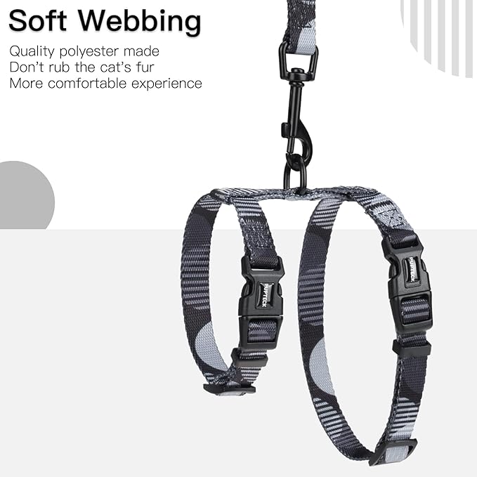 PUPTECK Adjustable Cat Harness and Leash Set Escape Proof Kitten Strap Collar - Image 4