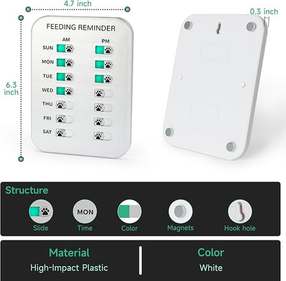 Dog Feeding Reminder, Magnetic OR Double Sided Adhesive Application, AM/PM - Image 4