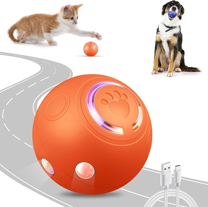 Interactive Dog Ball Toys, Automatic Moving Motorized Rolling Dog Balls by Unknown