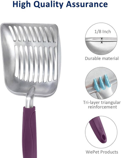 WePet Cat Litter Scoop, Aluminum Alloy Sifter, Kitty Metal Scooper, Deep Shovel - Image 4