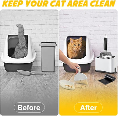Cat Litter Scooper with Holder, Stainless Steel Cat Litter Scoop, Kitty Poop - Image 4