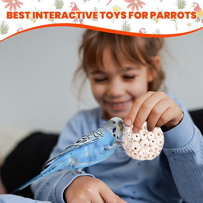 12 Pack Bird Toy Sola Balls, Natural Parrot Soft Chew Shredding & Foraging Toy - Image 6