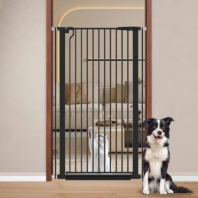 Fairy Baby 51.18" Extra Tall Cat Gate, 29.5"-32.6" Adjustable Width Auto Close by FairyBaby