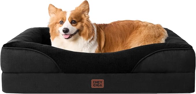 EHEYCIGA Orthopedic Dog Bed for Medium Dog, Waterproof Liner & Washable by EHEYCIGA