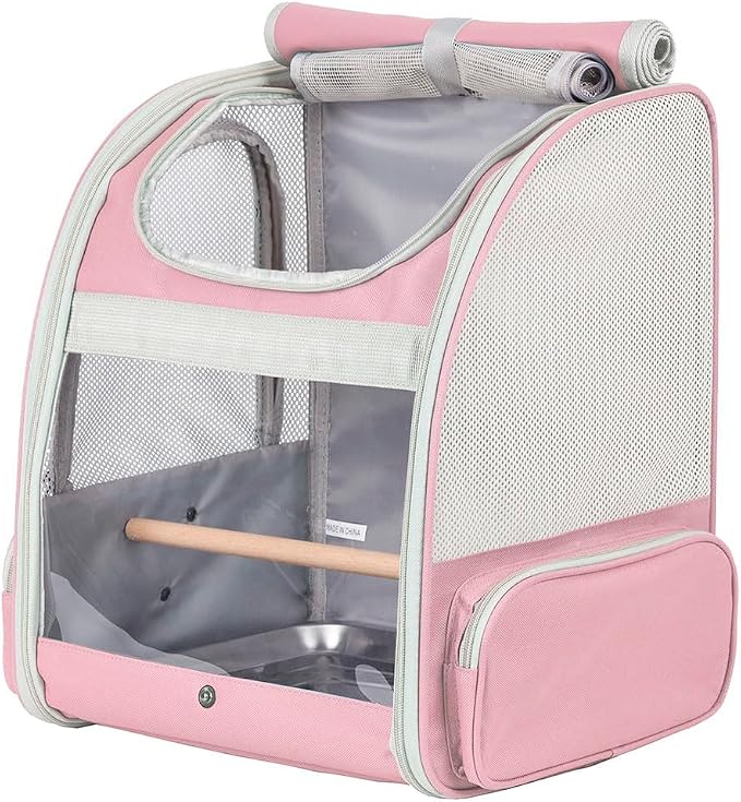 Bird Carrier Backpack with Wooden Stand Perch, Vented and Breathable Bag to - Image 6