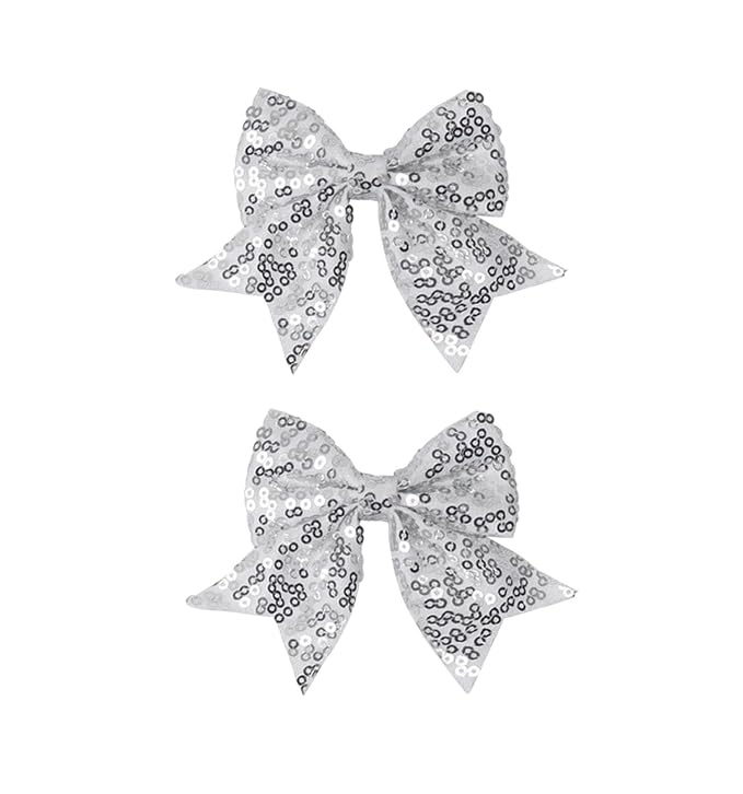 3-inch Sequined Bow Hair Clips For Baby Girls, Kids and Young Women Birthday by Koolgil