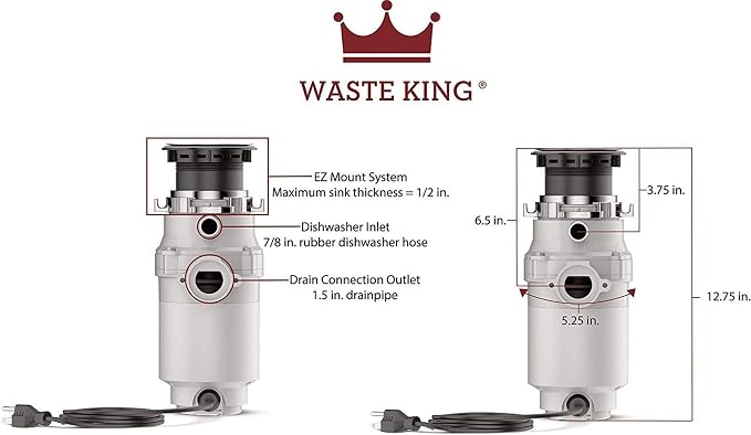 Waste King Garbage Disposal for Kitchen Sink - Image 3