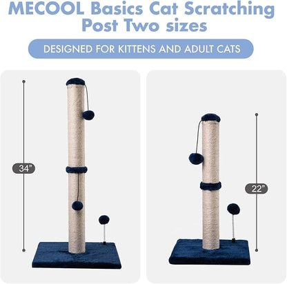 MECOOL 34“ Tall Cat Scratching Post Premium Basics Kitten Scratcher Sisal - Image 6