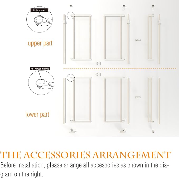 74-98" Extra Tall Cat Gate, Fits 33.85-42" Wide Opening, No Drilling Pressure - Image 5