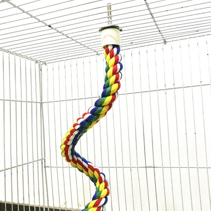 24-Inch Bird Rope Perch + 2 Volcanic Stone Bird Stands - Image 5