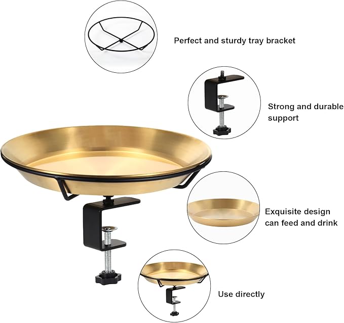 Deck Mounted Bird Bath Bird Feeder Bowl - Image 3