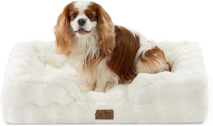 Orthopedic Dog Bed for Medium Small Size Dog, Soft and Warm Faux Fur Sofa for by COZYKISS