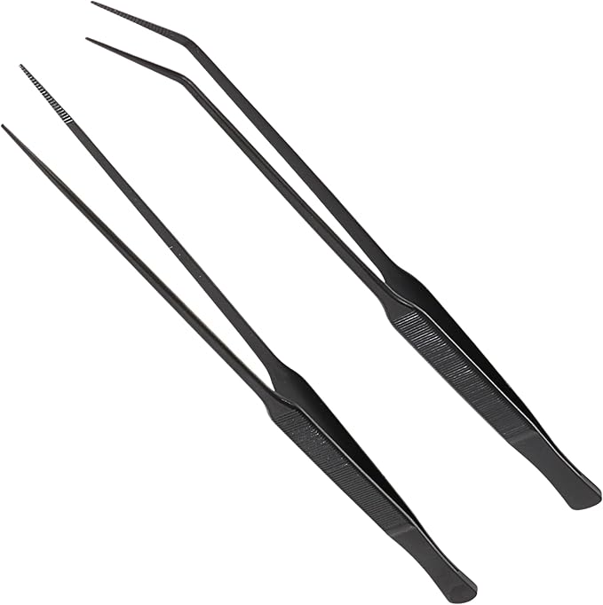 Long Tweezers for Aquascaping, 2 Pack 25cm / 9.8in Fine Tip 1mm – Tools for by UTK+Usagi+To+Kame