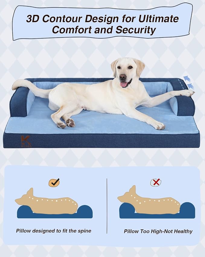 KSIIA Washable Dog Bed XL Senior Dog, Orthopedic Warm Soft Pet Sofa Waterproof - Image 4