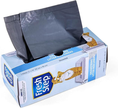 Fresh Step Jumbo Drawstring Cat Litter Box Liners, Unscented Heavy Duty Kitty - Image 5