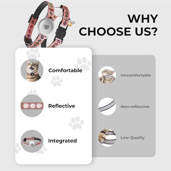 AirTag Cat Collar, Breakaway Cat Tracker Collar, Airtag Holder Compatible - Image 5