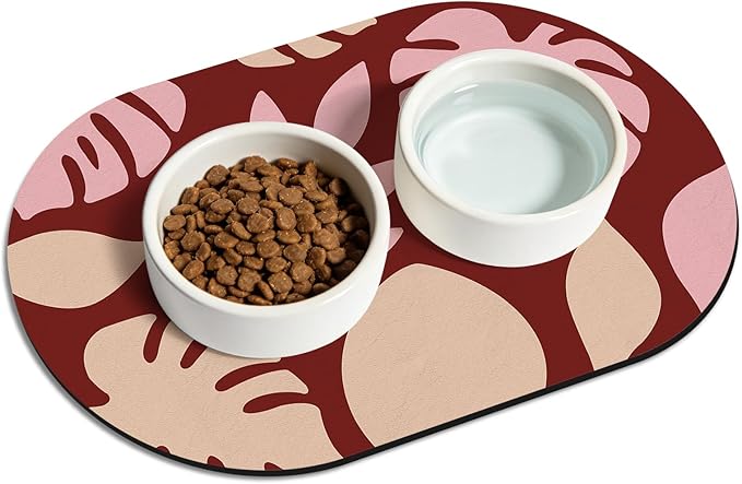 Pet Feeding Mat – 20''x12'' Absorbent Dog Food Mat, Pet Water Mats Protect Floor by METEOROCK