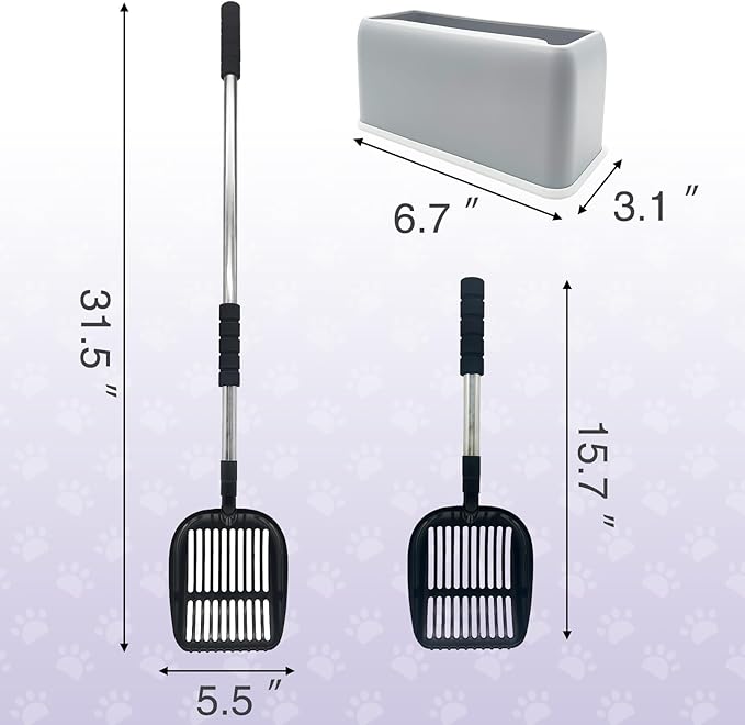 PINVNBY Cat Litter Scooper, Long Handle Litter Sifter Scoop - Image 4