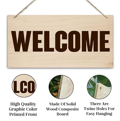 Welcome Sign for Front Door, Welcome Decor Wooden Hanging Sign for Wall Decor - Image 3