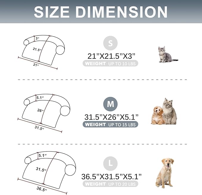 Tinaco Calming Dogs/Cats Bed Mats, Dog Pad Washable Removable Couch Cover - Image 2