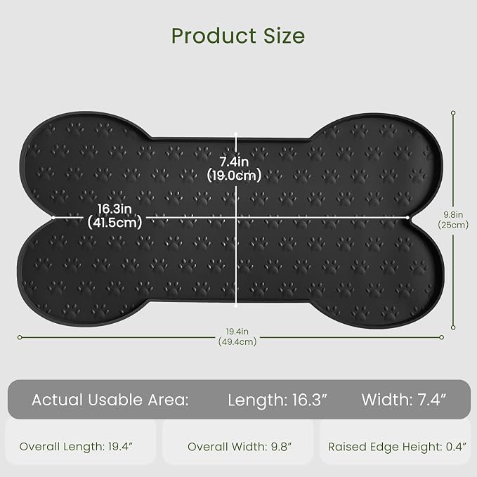 Dog Food Mat Anti-Slip Silicone Dog Bowl Mat Thicker Pet Placemat Waterproof - Image 2
